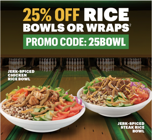 SUBWAY Restaurants Canada App Promotions: Take 25% off New Rice Bowls and Wraps